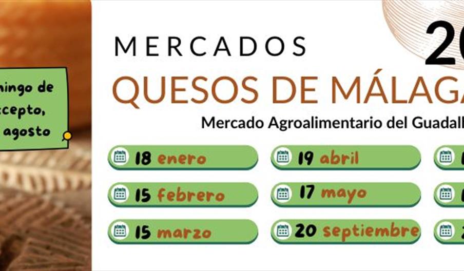 CALENDARIO 2026 MERCADO QUESOS DE MALAGA EN COÍN